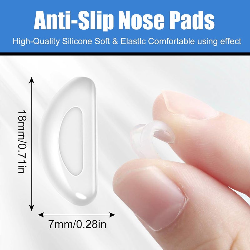 topstart Store 20 pairs Eyeglass Nose Pads for Glasses - 1.0mm Ultra Thin Silicone Anti-Slip Stick On nose pad Replacement adhesive Nosepads for Plastic Frames reading glass Sunglasses - Image 2